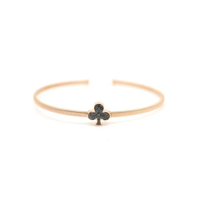 JDB637-18KB GOLD BLACK DIAMOND BANGLE